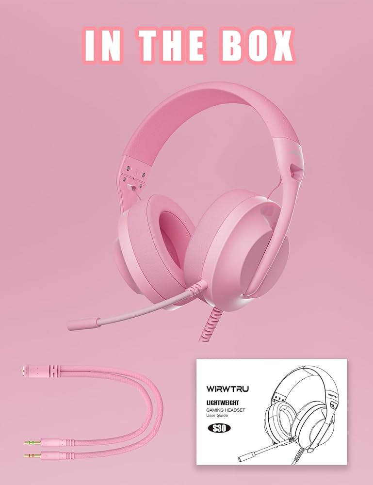 Amazon.com: WIRWTRU S30 Gaming Headset with Microphone,198g
